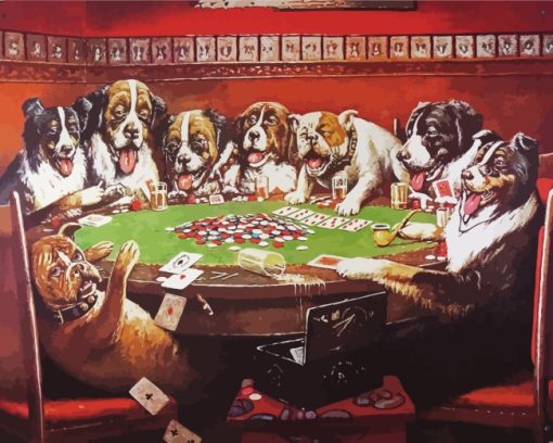 Poker Dogs Paint By Numbers