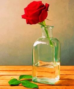 Red Rose In Jar paint by numbers