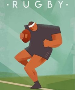 Illustration Rugby Player paint by numbers