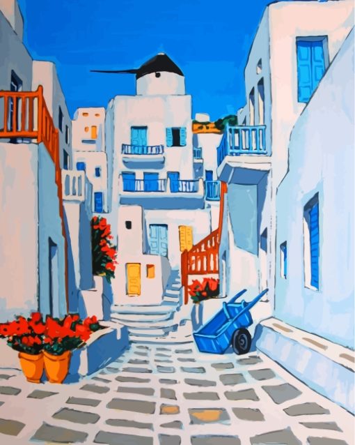 Santorini Greece Paint By Numbers