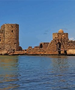 Sidon Sea Castle Lebanon Paint By Numbers