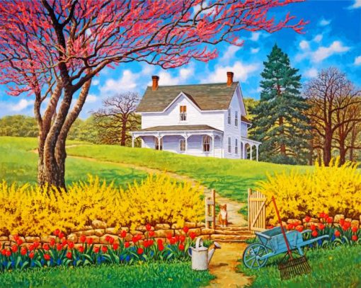 Spring Farm House Paint By Numbers