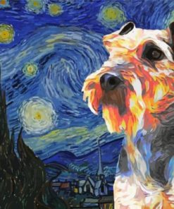 Starry Night Wirehaired Pointing Griffon paint by numbers