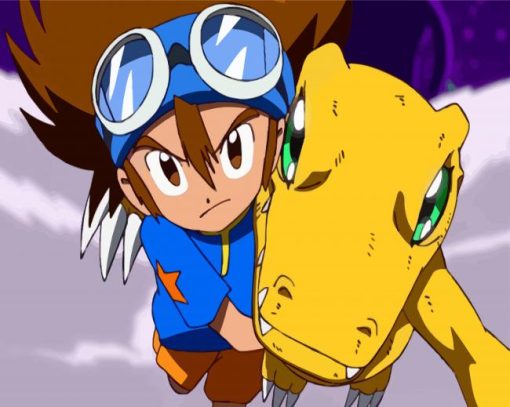 Tai And Agumon Paint By Numbers