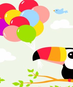 Toucan And Balloons Paint By Numbers