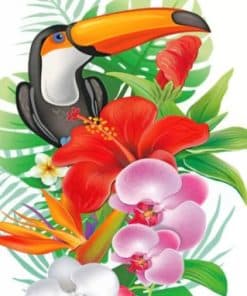 Toco Toucan And Flowers paint by numbers