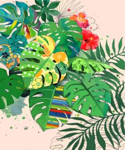 Tropical Leaves Paint By Numbers