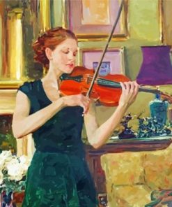 Vintage Violinist Girl paint by numbers