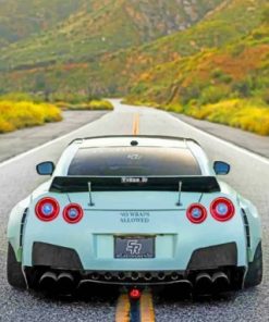 White Nissan GTR paint by numbers