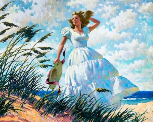 Woman In White Dress Paint By Numbers