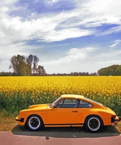 Yellow Vintage Car Paint By Numbers