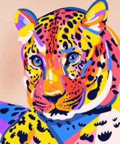 Illustration Colorful Tiger Paint By Numbers