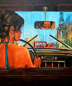 Woman Driving paint by numbers