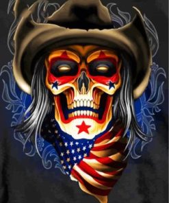 American Skull Paint By Numbers