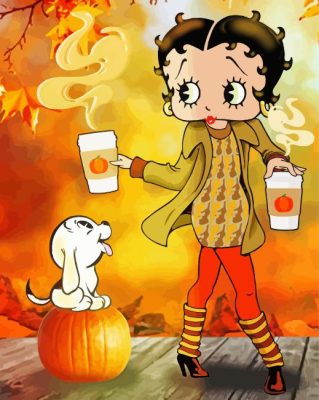 Autumn Betty Boop Paint By Numbers