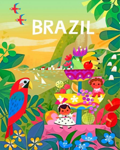 Brazil Illustration Paint By Numbers