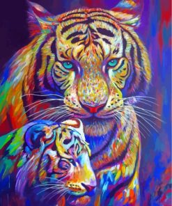 Colorful Tigers Paint By Numbers