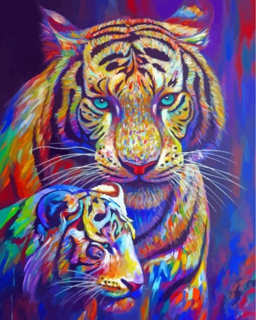 Colorful Tigers Paint By Numbers