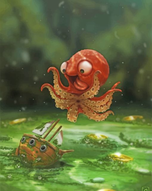 Cute Baby Kraken Paint By Numbers