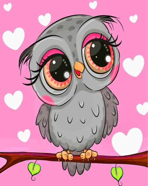 Cute Grey Owl Paint By Numbers