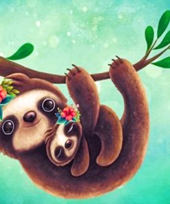 Cute Sloths Paint By Numbers