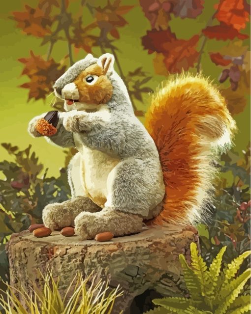 Cute Squirrel Paint By Numbers