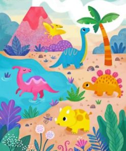 Dinosaurs Illustration paint by numbers