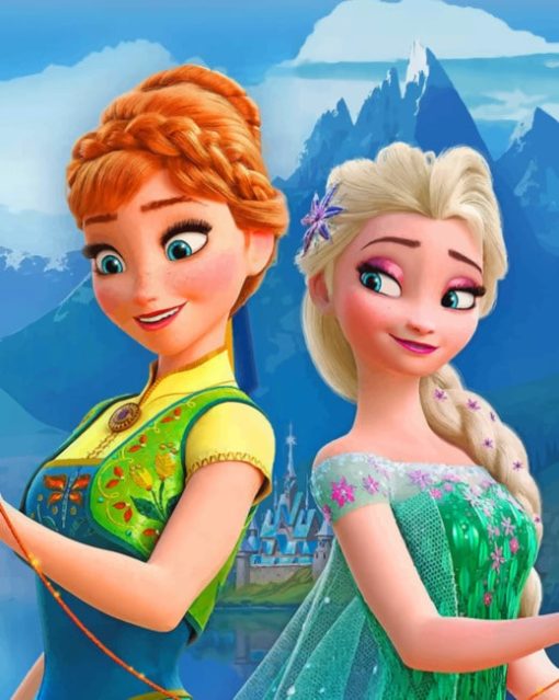 Frozen Elsa And Anna Paint By Numbers