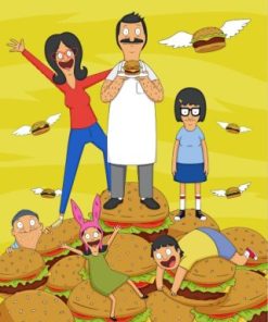 Flying Burgers Bobs Burgers paint by numbers