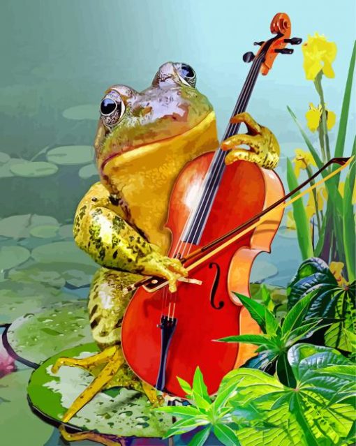 Frog Playing Violin Paint By Numbers