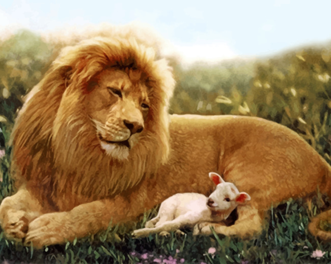 Lion And Lamb Paint By Numbers