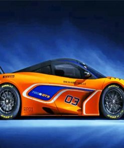 Orange Racing Car Paint By Numbers