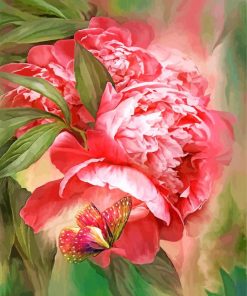 Peony And Butterfly paint by numbers