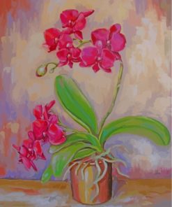 Pink Orchid Flower Paint By Numbers