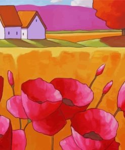 Pink Poppies Paint By Numbers