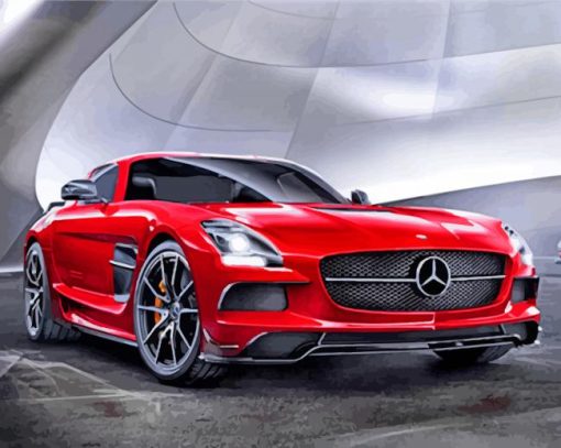 Red Mercedes Sls Paint By Numbers