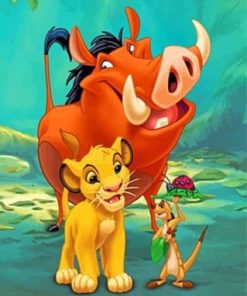 Simba Timon And Pumbaa Lion King paint by numbers