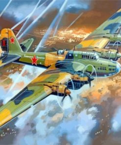 Soviet Pe 8 Bomber paint by numbers