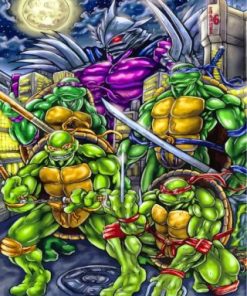 Super Shredder And Ninja Turtles paint by numbers