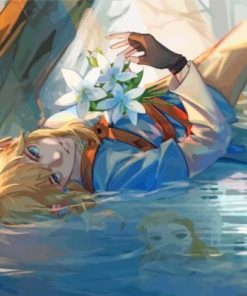 Link Holding Flowers paint by numbers