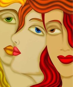 Three Women Faces paint by numbers