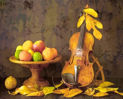 Violin And Fruits Paint By Numbers