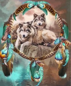 Wolves With Dream Catchers Paint By Numbers