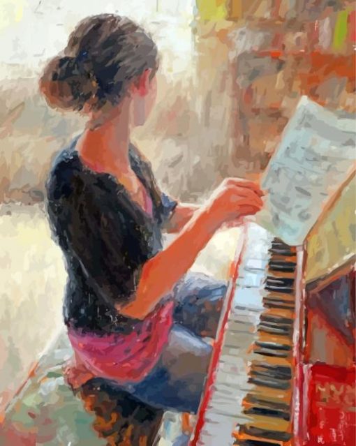 Woman Playing Piano Paint By Numbers