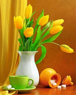 Yellow Tulips paint by numbers