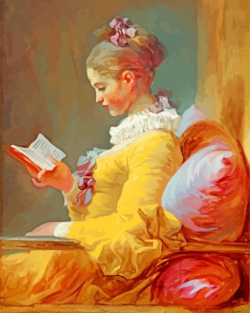 Young Girl Reading Paint By Numbers