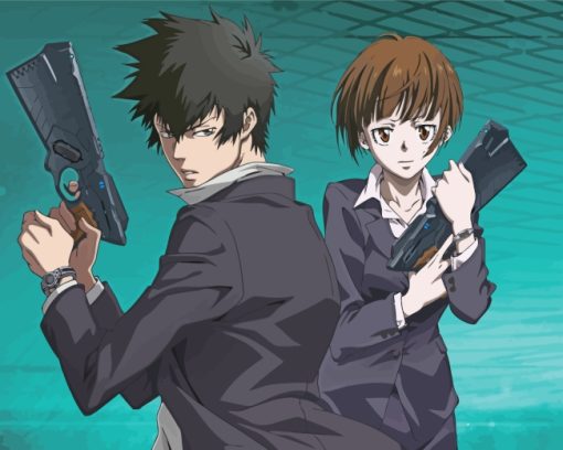 Akane Tsunemori And Shinya Kogami Paint By Numbers