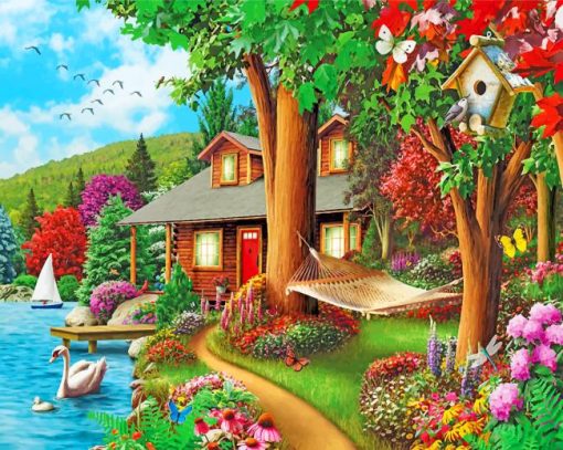 Around The Lake Paint By Numbers