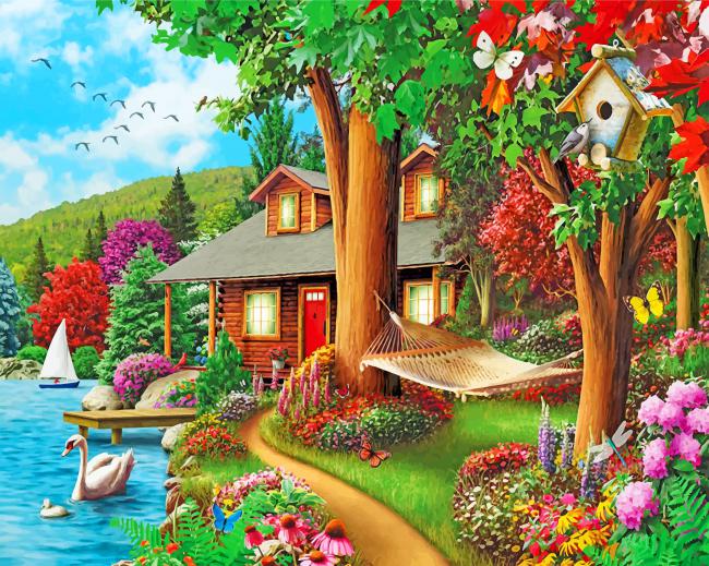 Around The Lake Paint By Numbers