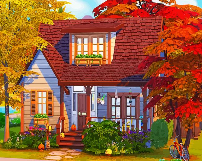 Autumn House Paint By Numbers